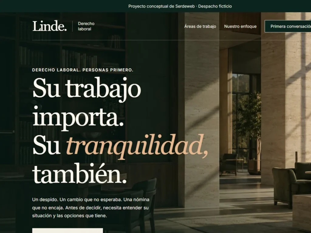 Diseño web para un despacho laboralista: concepto Linde